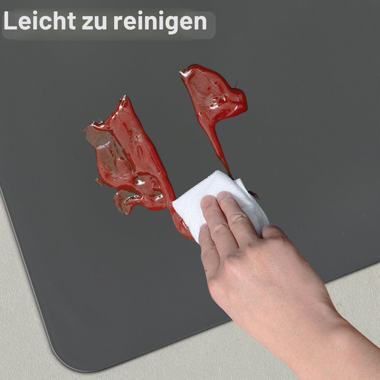 Große Silikonmatte, 120 x 80 cm, Silikonmatten für Küchentheke, rutschfest, hitzebeständig, Küchenthekenmatte, wasserdichter Arbeitsplattenschutz zum Basteln, Schwarz