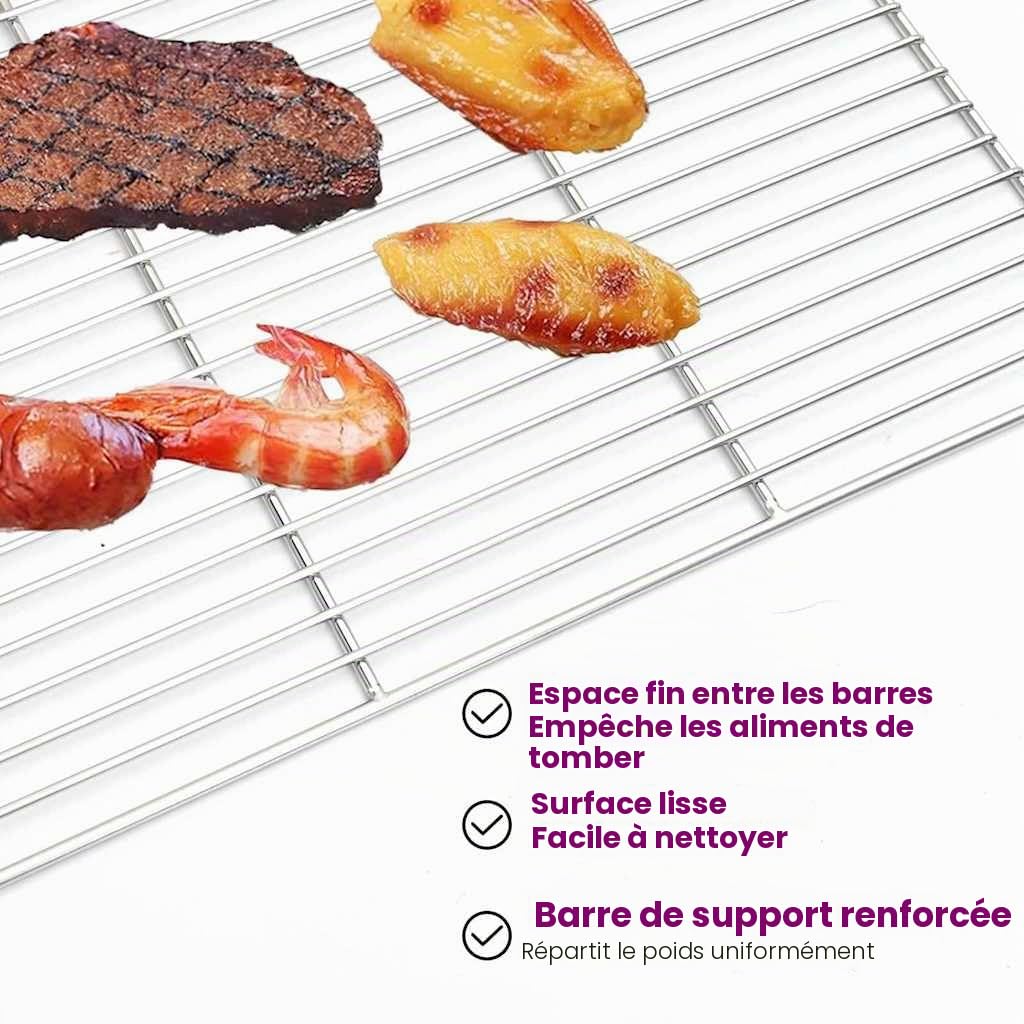 vidaXL Grille de Barbecue 50 x 35 cm Acier Inoxydable Argenté