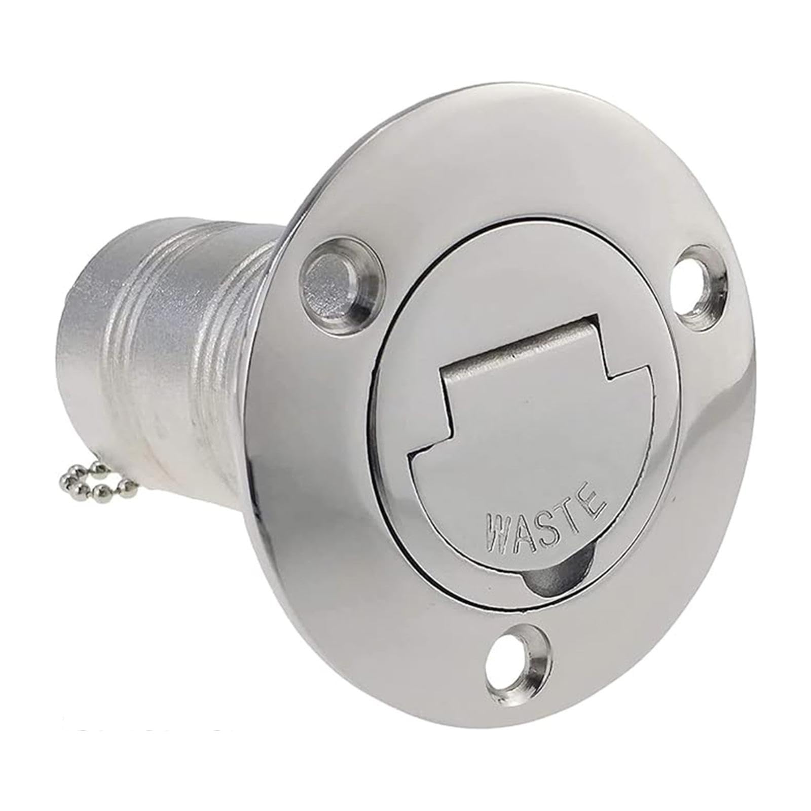 TopHomer Boat Deck Filler, 50mm Waste Stainless Steel Filling Port Keyless Marine Tank Filler Cap for Yachts Boats Caravans Campers