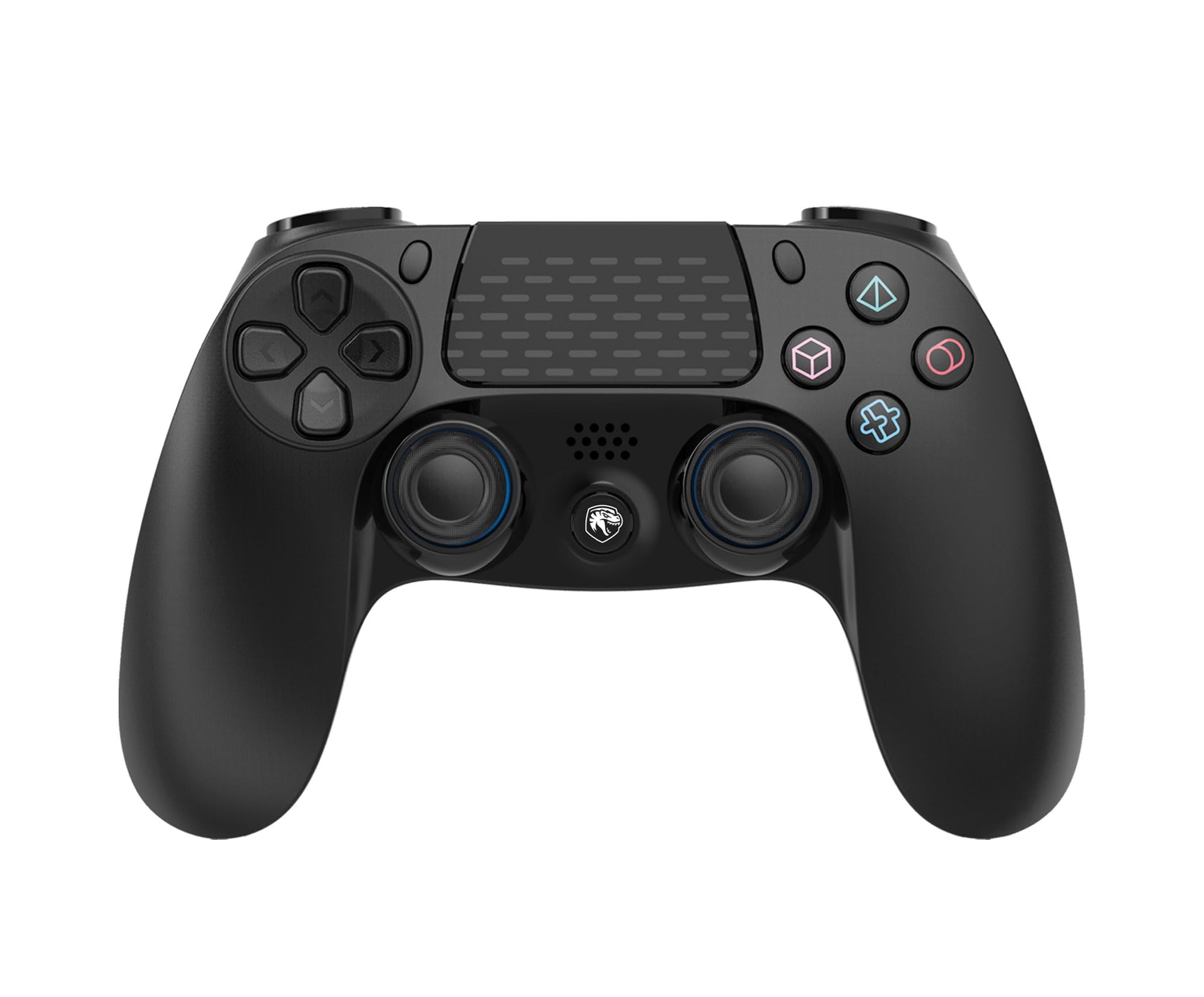 Mando Inalambrico Bluetooth Negro compatible con PS4 PS3 PC Android Windows gamepad 6 ejes con vibración doble Luz LED Joystick tactil recargable compatible juegos Shooters Dualshock
