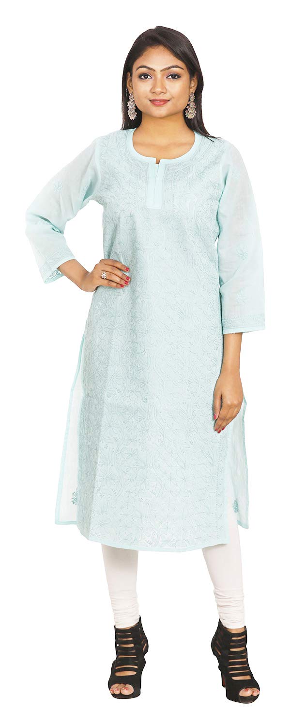 Rudransh Chikan Garments Handmade Women's Cotton Kurta (Multi-Coloured, RCG-22)
