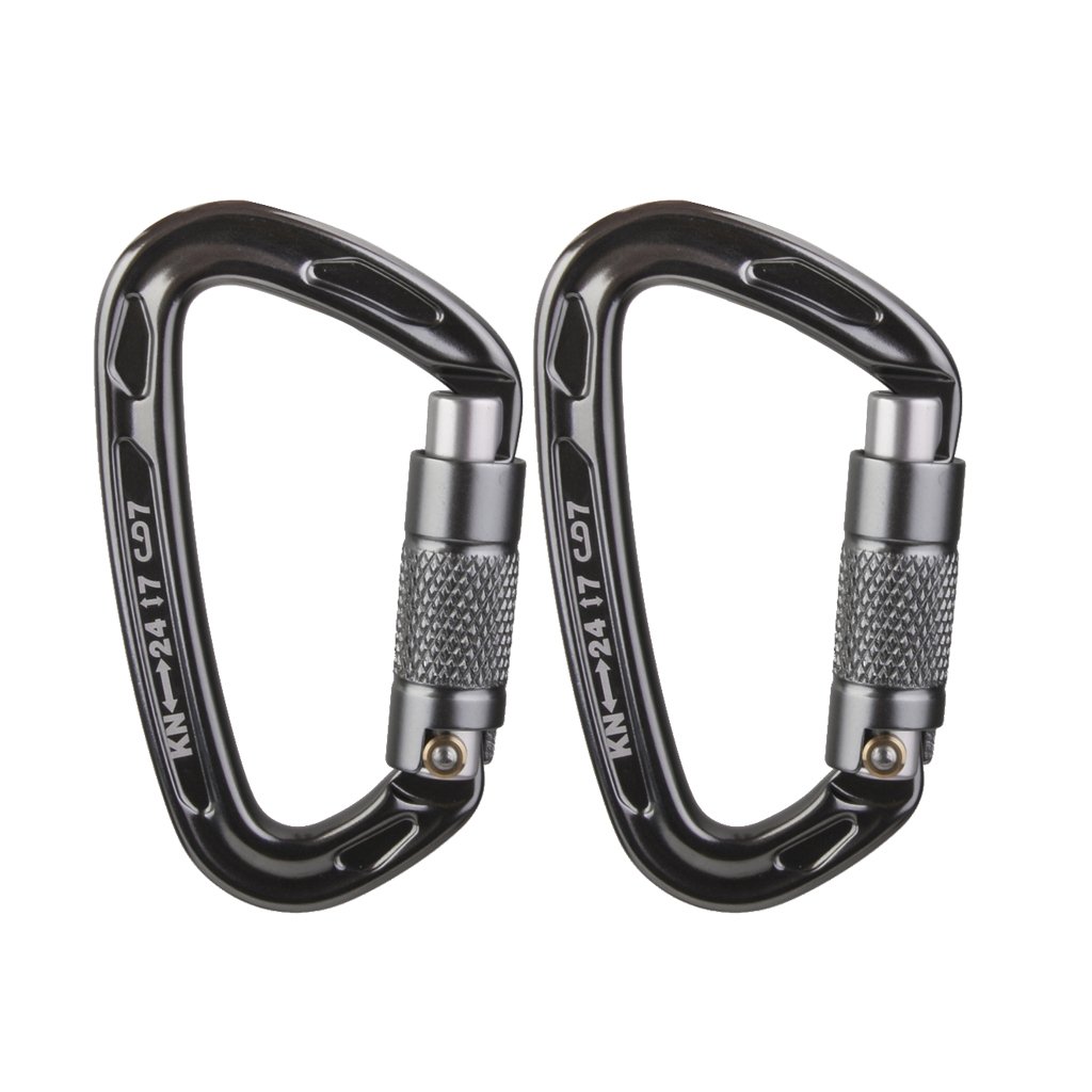 Segolike 2 x Carabiner Hook for Rock Climbing Tree Caving Rappel Rescue Rope Access 24KN