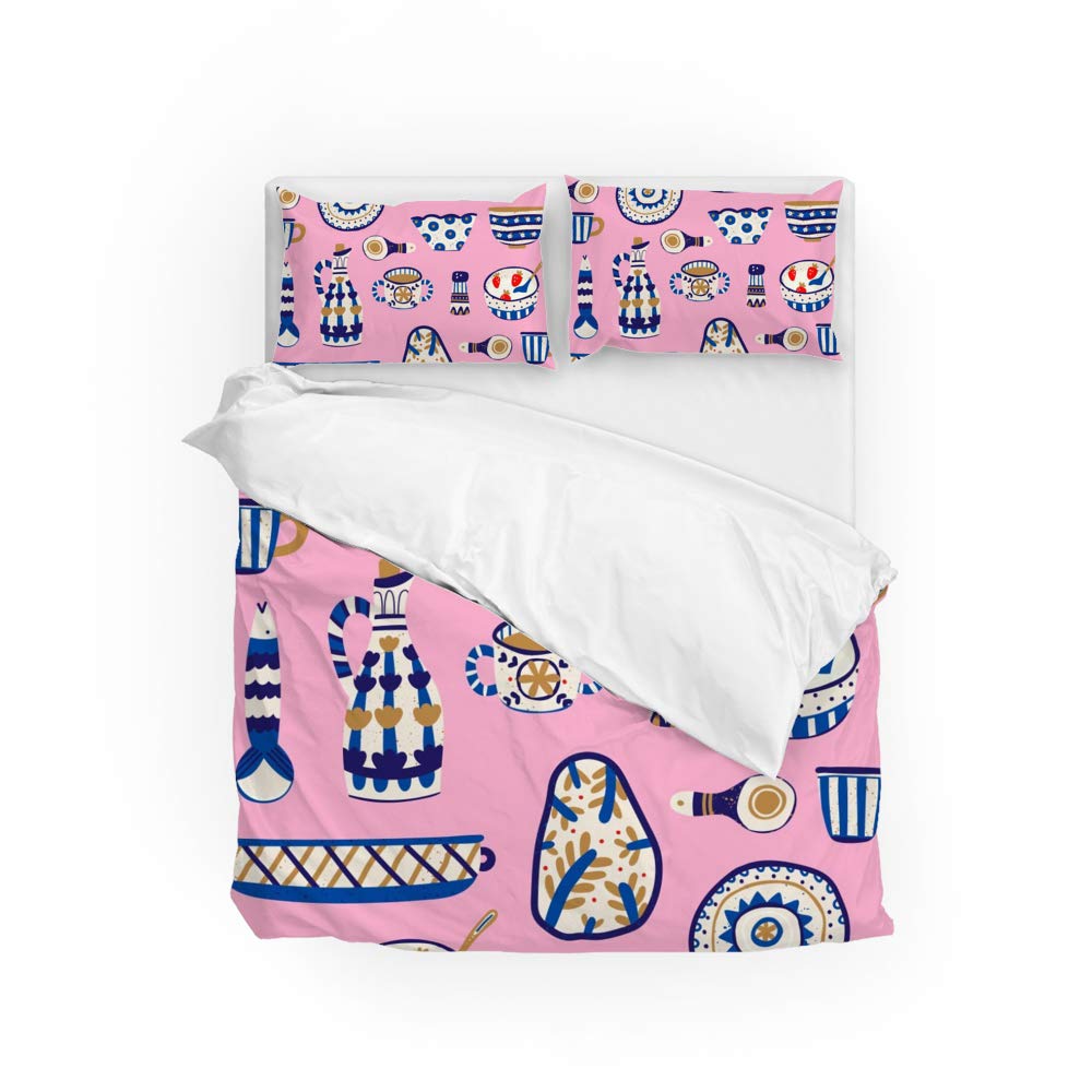 Housse de couette rose ethnique ultra douce pour lit Super King size