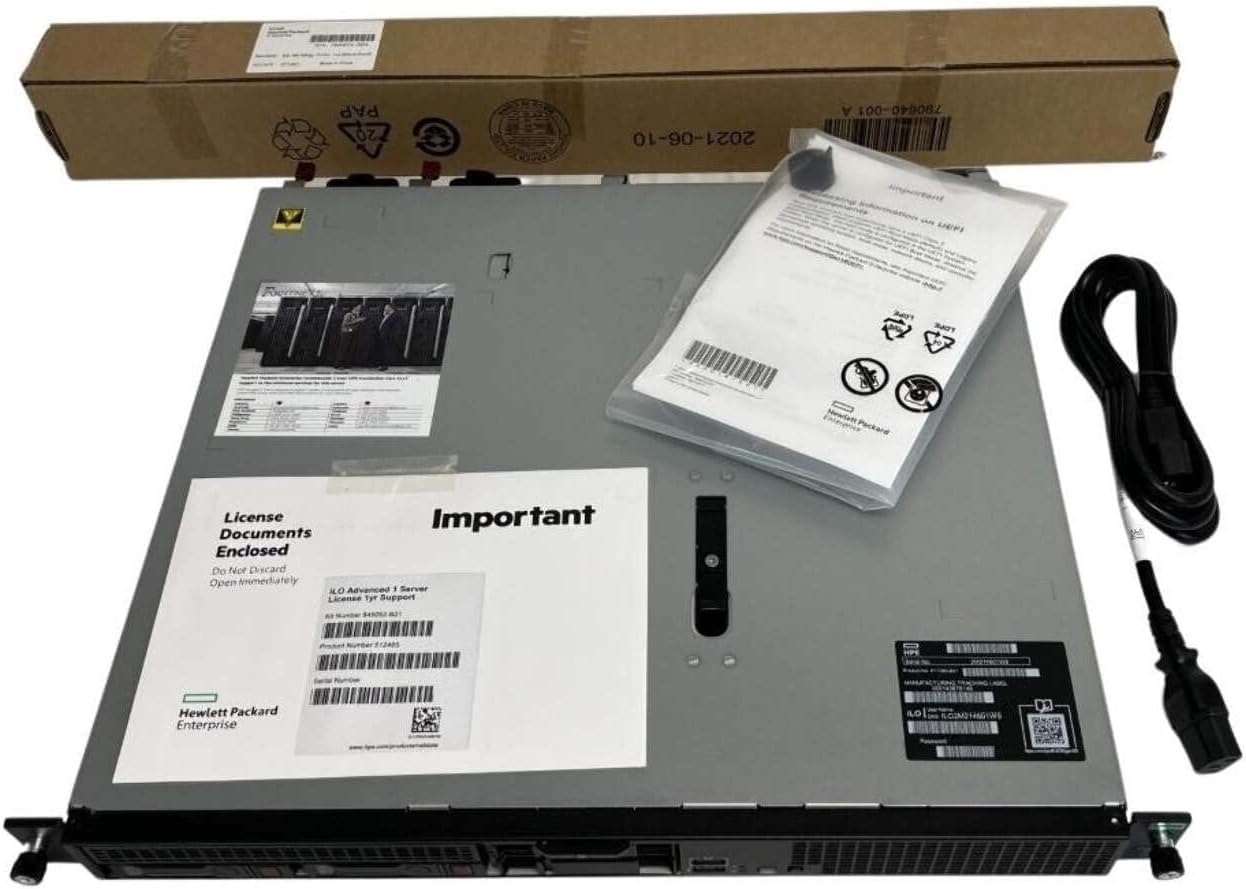HPE ProLiant DL20 G10 1U Rack Server - 1 x Xeon E-2224-16 GB RAM HDD SSD - Serial ATA/600 Controller