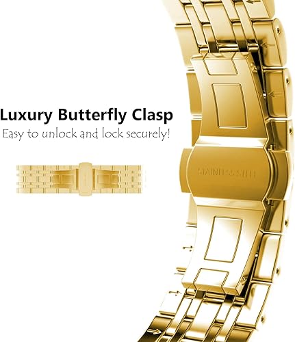 Miniatura 10 de PUGO TOP - Correa de repuesto para Apple Watch 38 mm, 40 mm, 42 mm, 44 mm, acero inoxidable, metal, Iwatch y iPhone, para Apple Watch Series