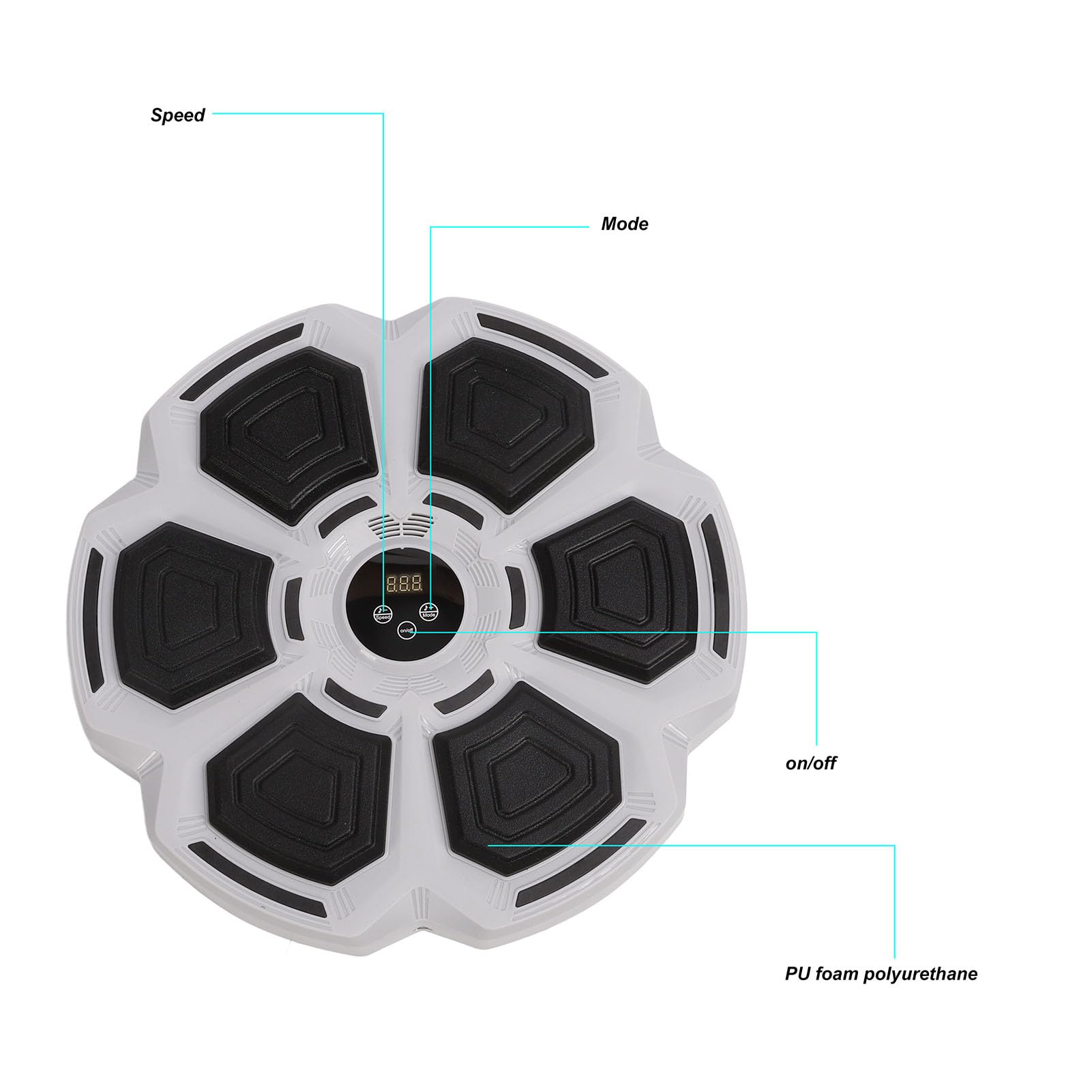 Alomejor Máquina de Boxeo con Música Electrónica, Entrenamiento de Ajustable, Objetivo de Perforación Inteligente para Entrenamiento en Casa, Liberación de Estrés (Adulto)