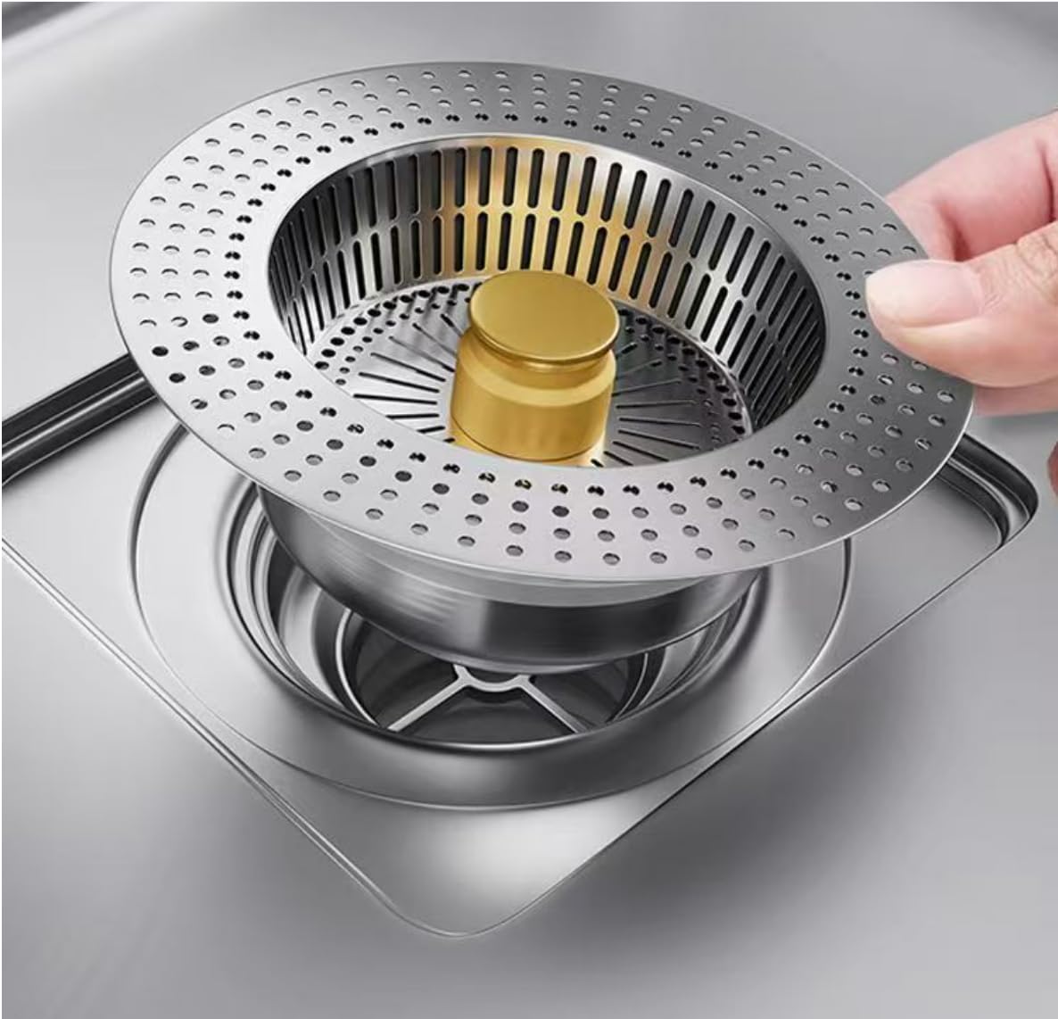 Bouchon d'évier universel en acier inoxydable 76-81 mm avec noyau rebondissant pour cuisine