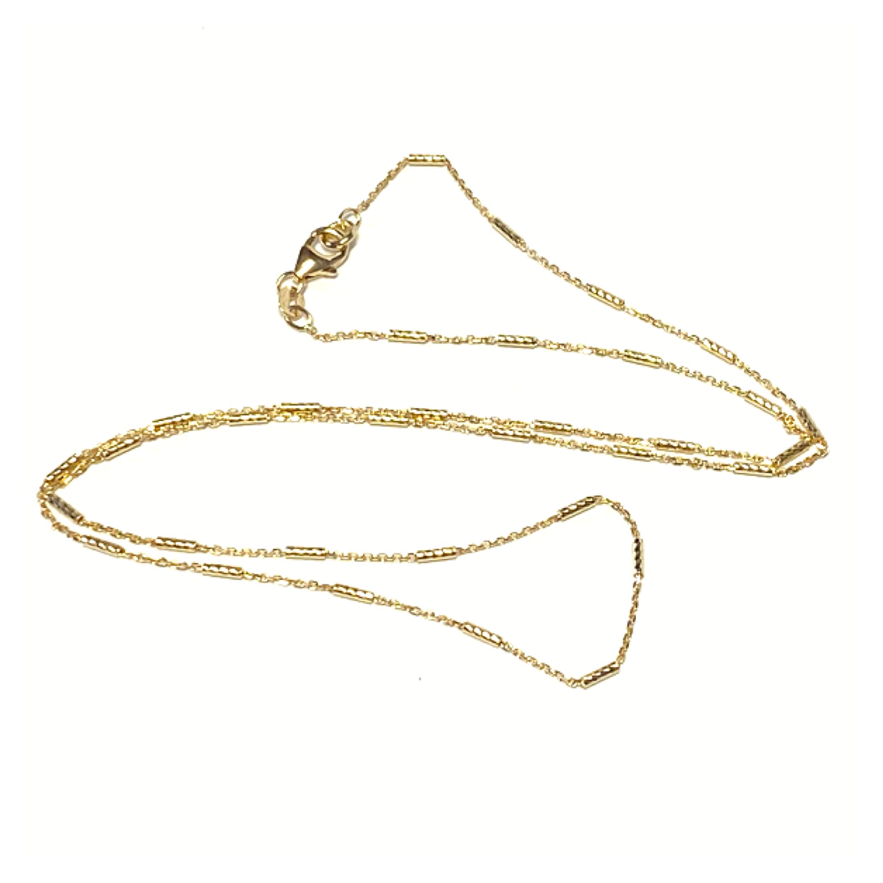 Generisch Kette Gelbgold 750/- diamantiert Muster zart fein Collier 50cm