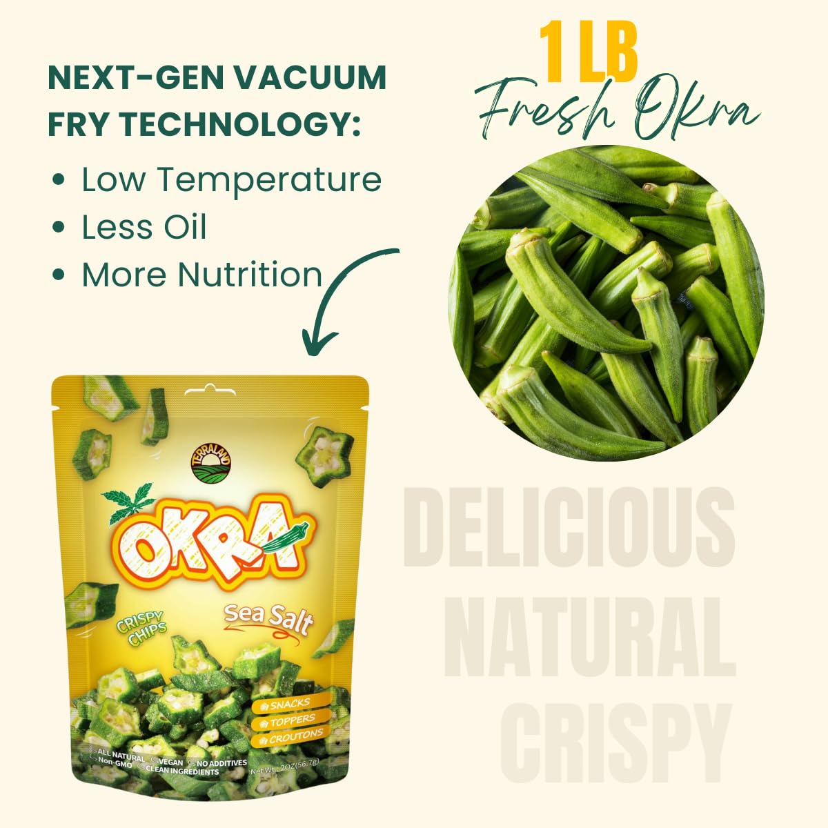 Amazon.com: Terraland Okra Crispy Cubes-Sea Salt, Crispy & Crunch
