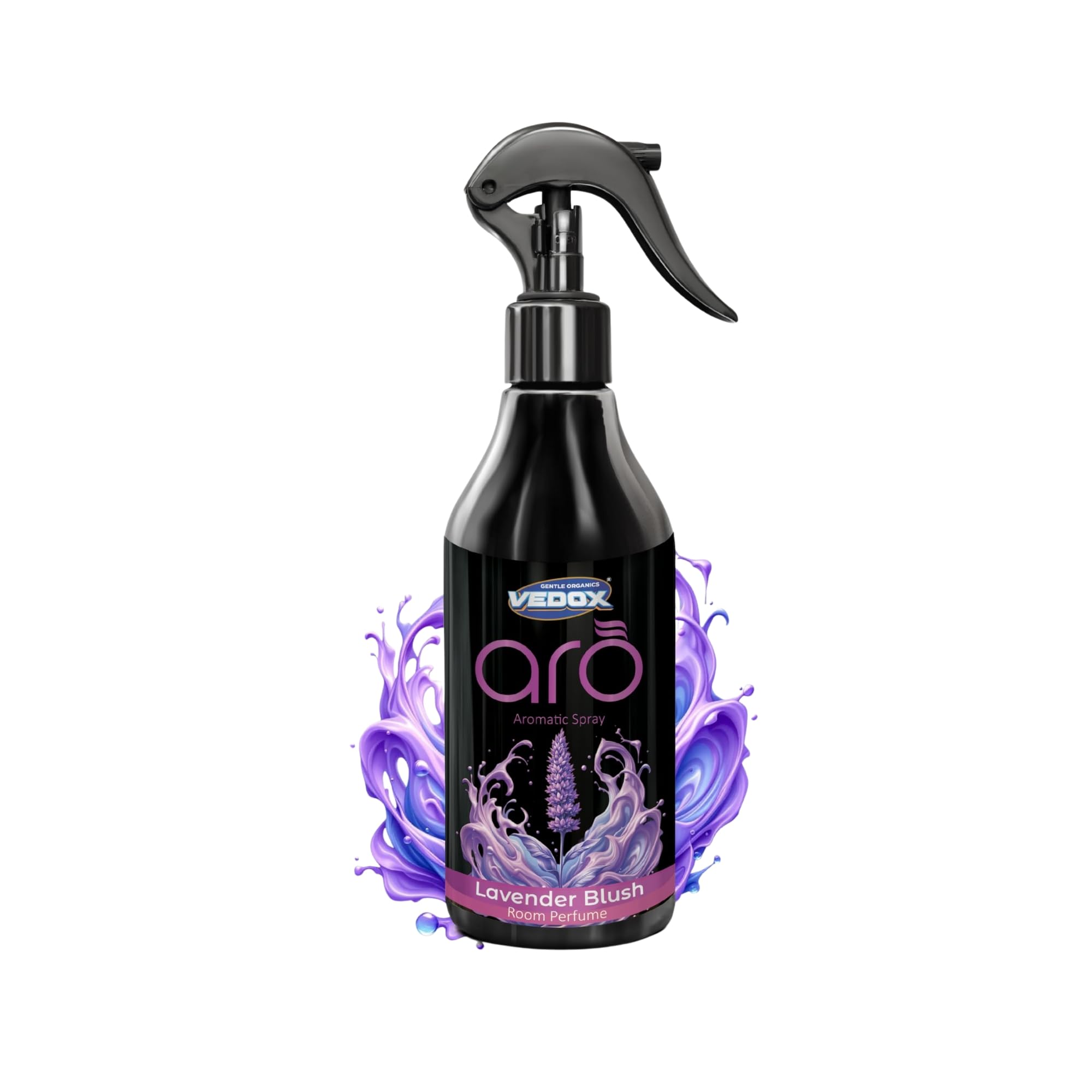 vedox aro room perfume air freshener spray, lavender blush fragrance, 250ml,long lasting fragrance, natural essential oil based room perfume, for home, toilet & office use