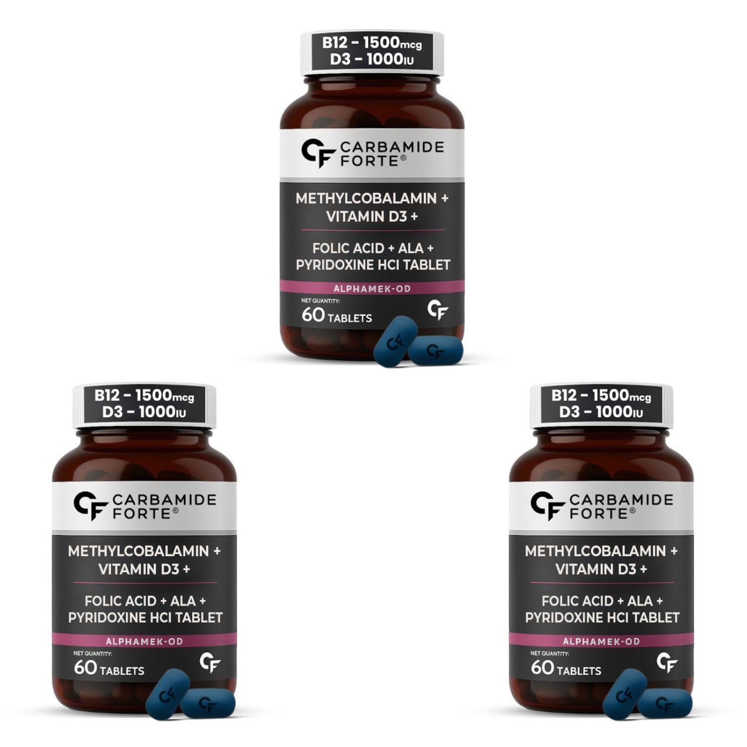Carbamide Forte Vitamin B12 1500mcg with Vitamin D3 | Vitamin B12 Supplements for Men & Women | Methylcobalamin 1500 mcg with Vitamin D Tablets - 60 Tablets — Amazon image 8