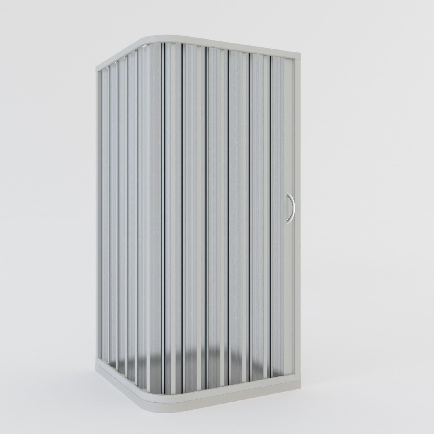 Mampara de ducha de fuelle de PVC 70 x 80 cm H 185 mod. Aster con apertura lateral