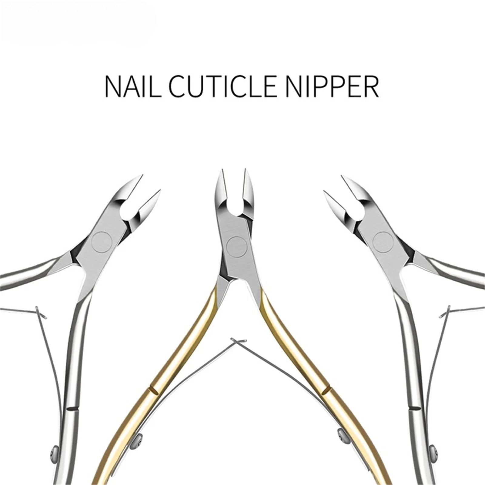 Corta cuticulas Pinza for cutículas de uñas de los pies, cortaúñas de acero inoxidable, tijeras, alicates, herramientas de manicura para Manicura(Silver-1pcs-1)