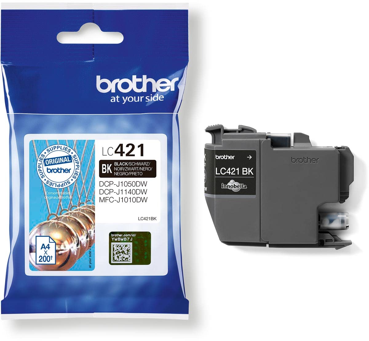 Brother Cartuccia d'inchiostro originale LC421 nero (5 unità)