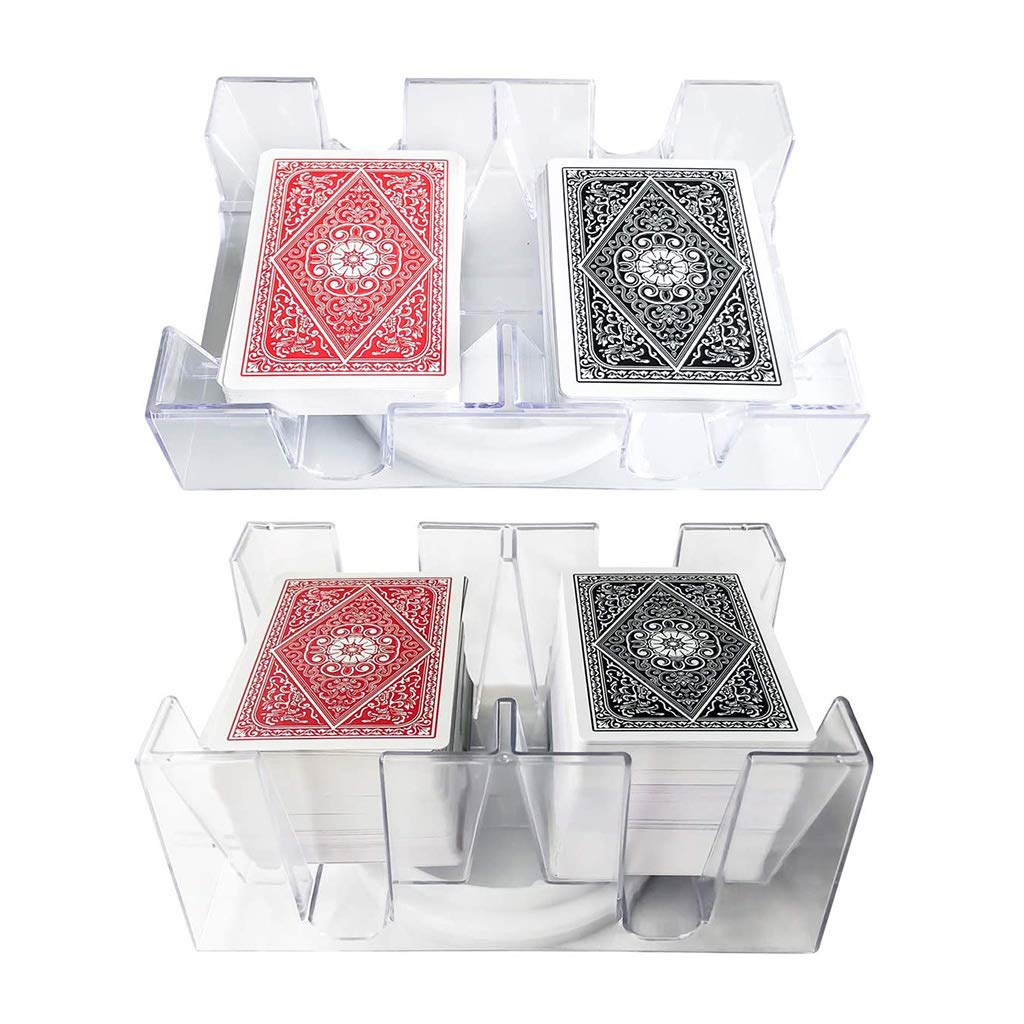 Tarjetero giratorio de 2/6 barajas, bandeja transparente para cartas de juego de canasta giratoria, soporte para cartas de juego