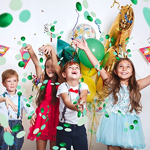 Image of VCOSTORE 1 Inch Tissue Paper Confetti Circles,1.76oz Round Paper Table Confetti Circle Dots, Suitable for Birthday Wedding Party Decoration and Baby Shower decorations,Green,5000 Pieces