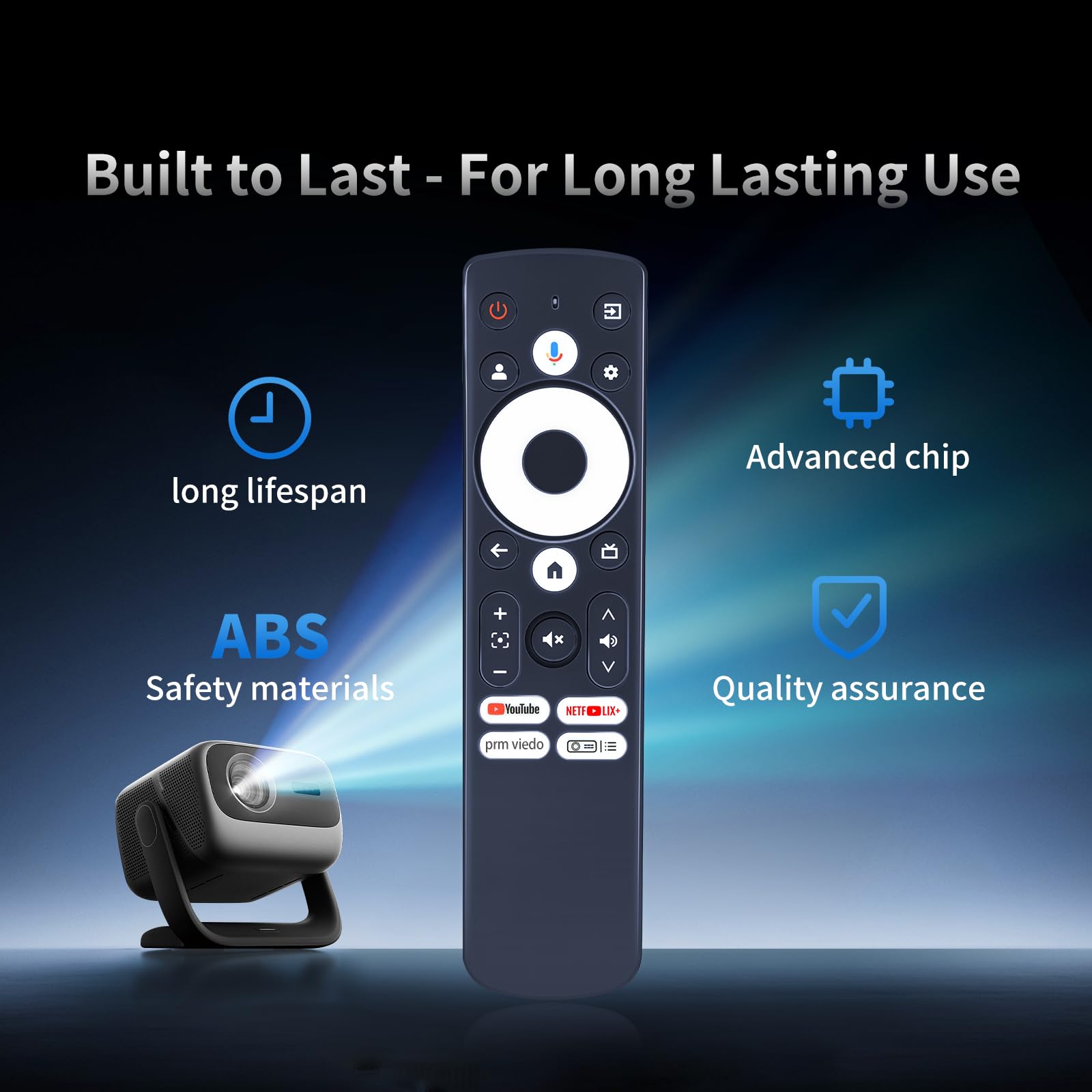 ZWP Telecomando vocale di ricambio per proiettore Aurzen Boom mini, EAZZE D1G, per GooDee GD500 Plus Smart Projector