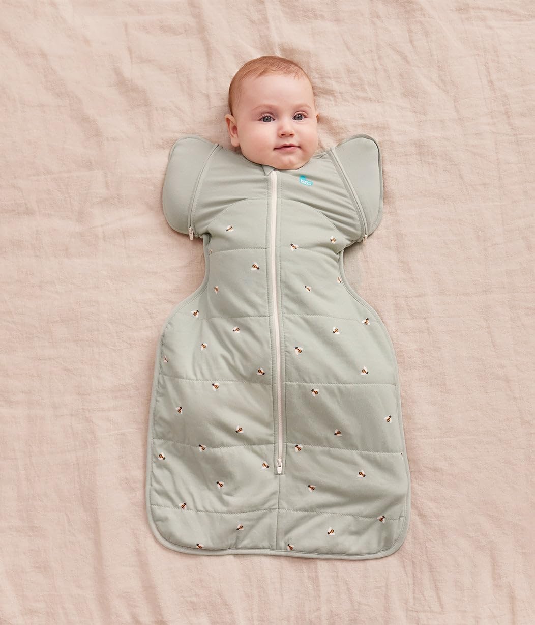 Love To Dream Swaddle UP sacco nanna, taglia grande 8,5-11 kg - Api Oliva | Vestibilità con ali rimovibili | 2,5 Tog per autunno e inverno (16–20°C) | Cotone e doppia cerniera