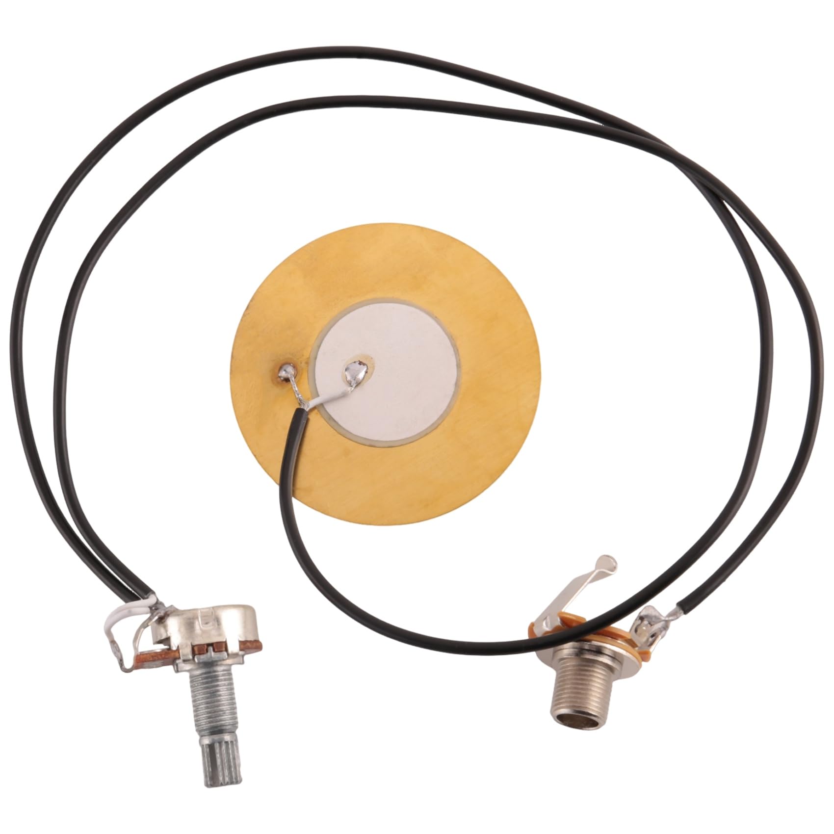 2 PièCes 50MM Pickup Piezo Amplificateur PréCâblé à Transducteur avec 6,35 MmSortie Jack pour Guitare Acoustique Ukulele BoîTe à Cigares Guitare
