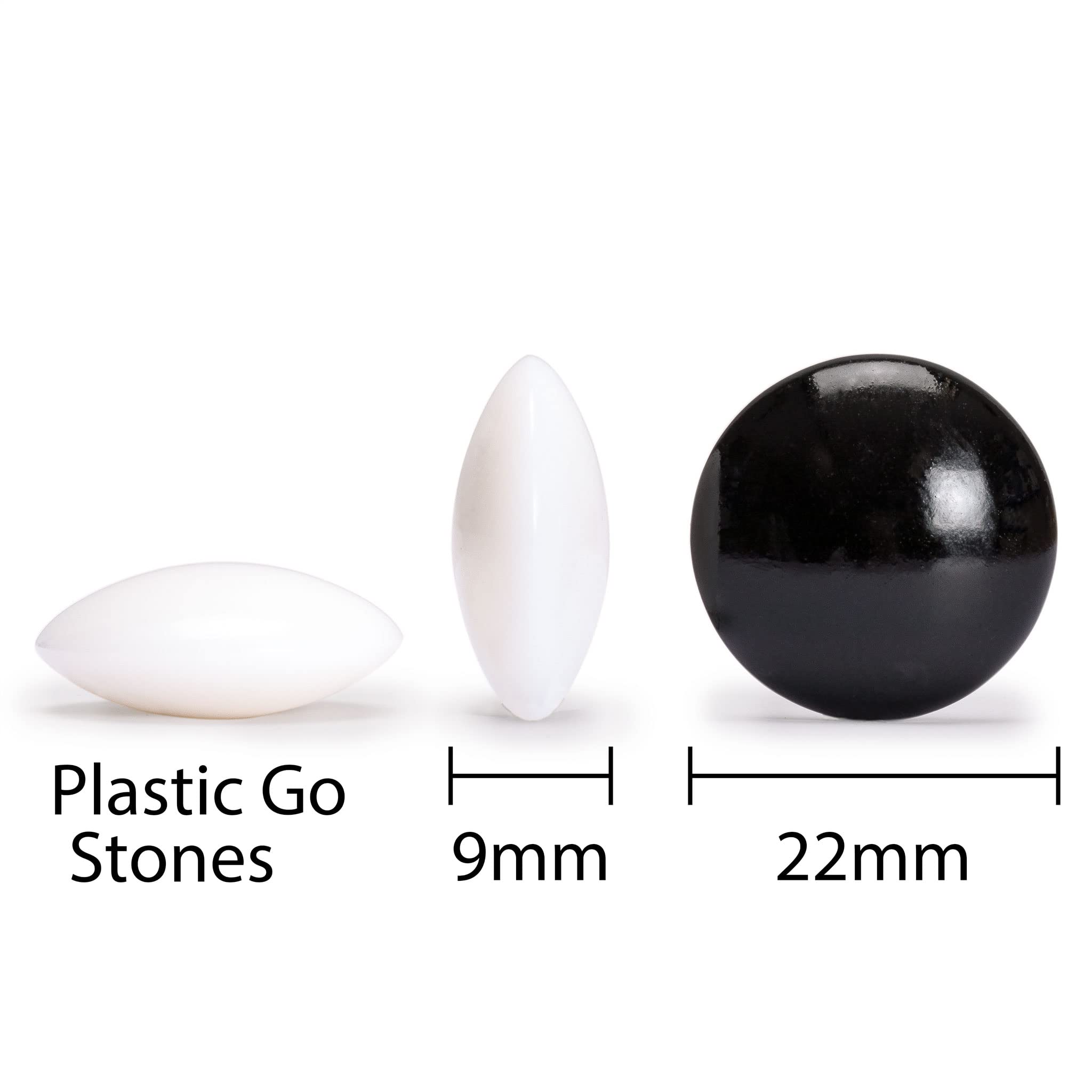 Yellow Mountain Imports Double Convex Melamine Go Game Stones Set with Bamboo Bowls - Size 33 (9 millimeters) - Image 4