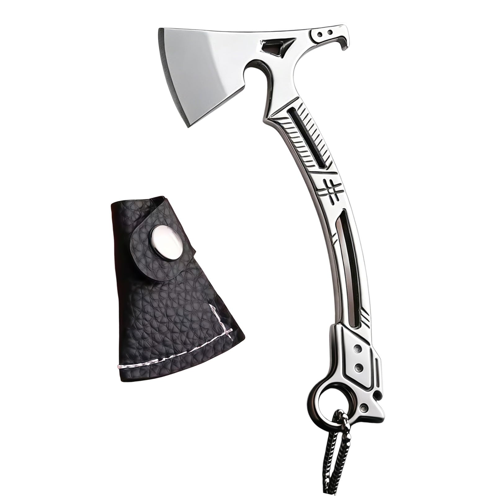 Mekalero White Lightweight Pocket Hatchets Keychain With Ergonomic Design And Rustproof Finish Ideal For Everyday Carry And Outdoor Keychain Hatchets