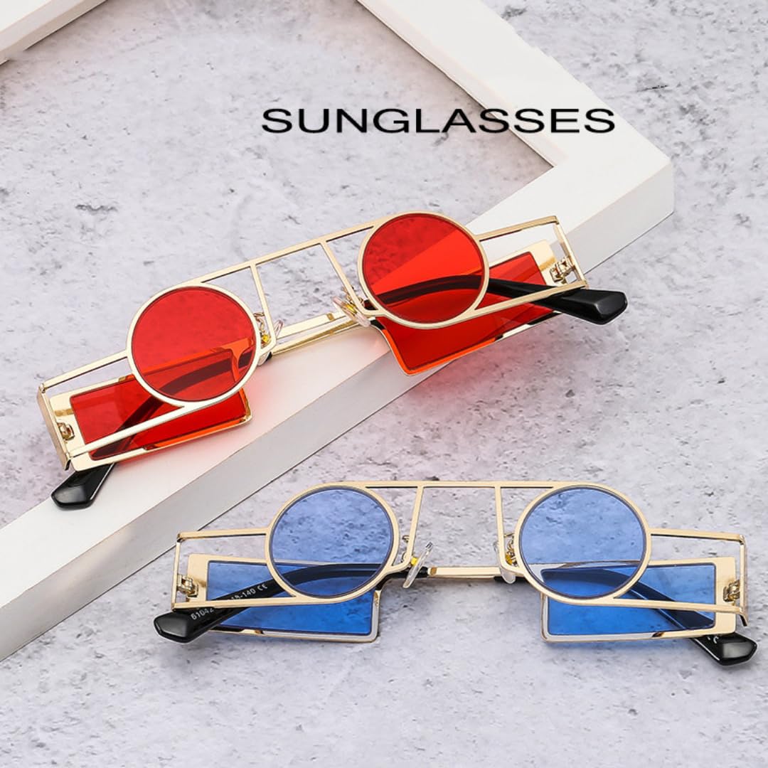 Gafas de sol redondas estilo punk para hombre gafas de sol redondas retro vintage para mujer gafas de sol steampunk de metal únicas para mujer protección UV400