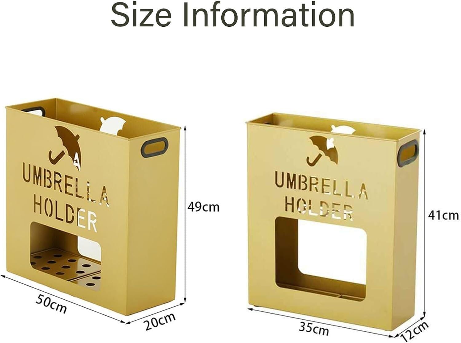 Robusto Portaombrelli Quadrato In Metallo Di Grandi Dimensioni Con Maniglia Per Interni, Ideale Per Ingressi, Hall E Uffici Di Attività Commerciali, Colore Bianco - 50*20*50 Cm/20*8*20 Pollici