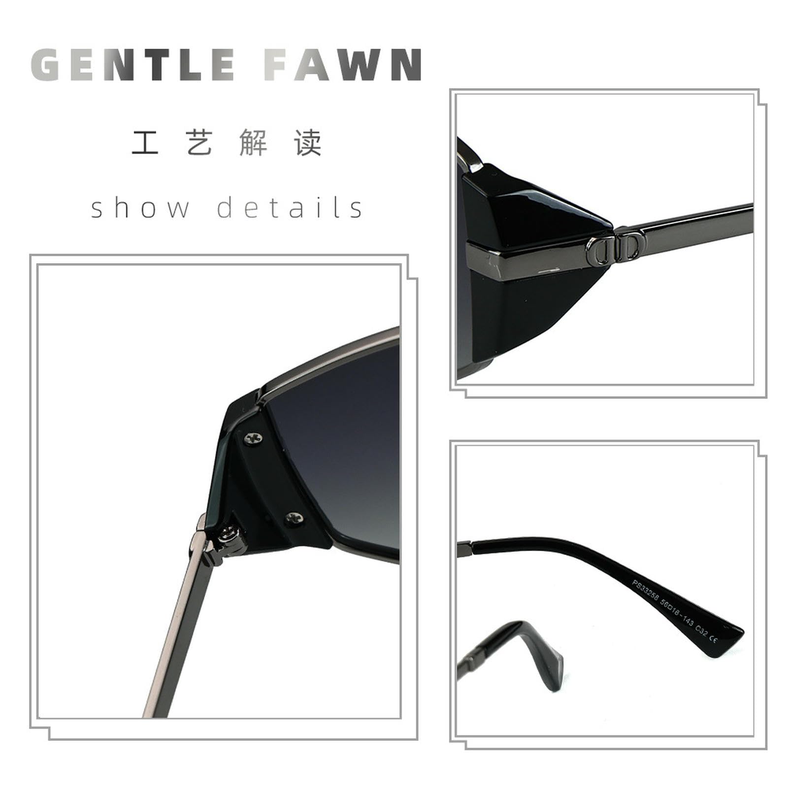 Sonnenbrille Damen Frauen Mode Kleiner Rahmen Straßenfotografie Outdoor Reisen Strand Sonnenbrille-c56 Schuss Grau
