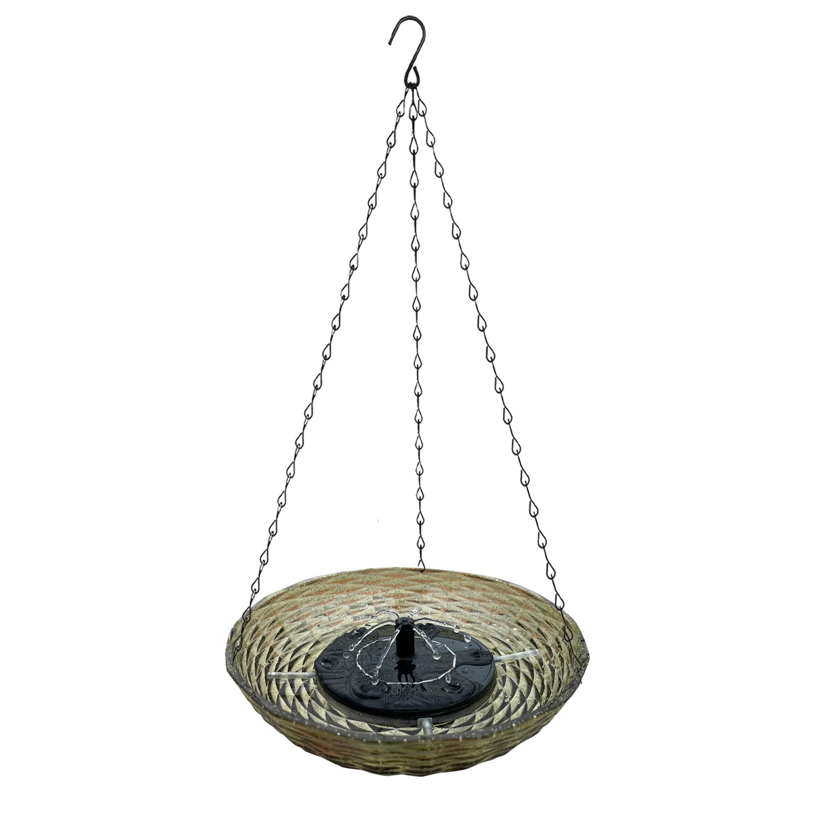 Generic Solar Fountain Hanging Bird Bath Wildlife Feeder Bird Bath Bowl with Solar Powered Pump for Outdoor Garden Backyard Patio Lawn (Coffee)