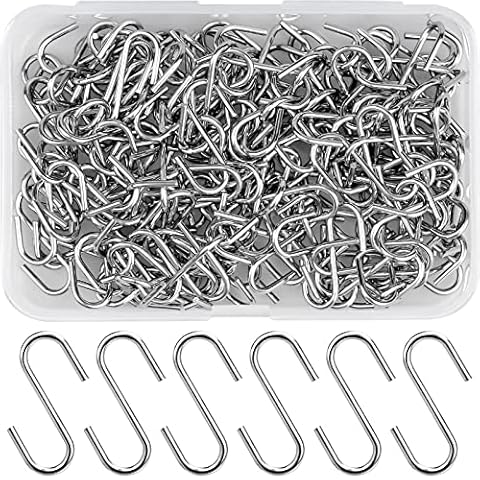 150 Stück Mini S Haken Edelstahl Steckverbinder S-förmige Draht Haken Klein Metallhaken Haken zum Einhängen Cover