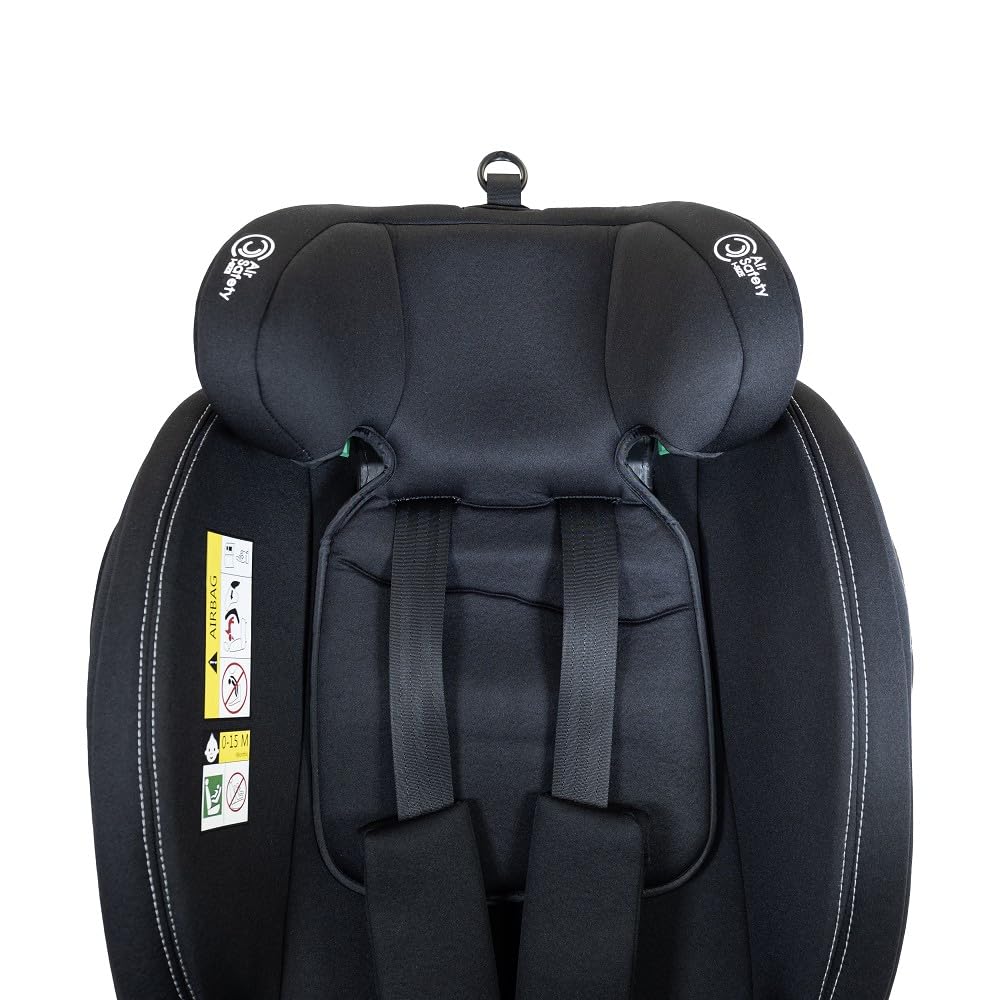 Interbaby Silla Coche Bebé PAX i-Size ISOFIX 360° Grupo 0+1+2+3 (Negro) | Silla auto giratoria 360 reclinable 40-150 cm, reductor recién nacido, protección lateral SPS, pata de apoyo