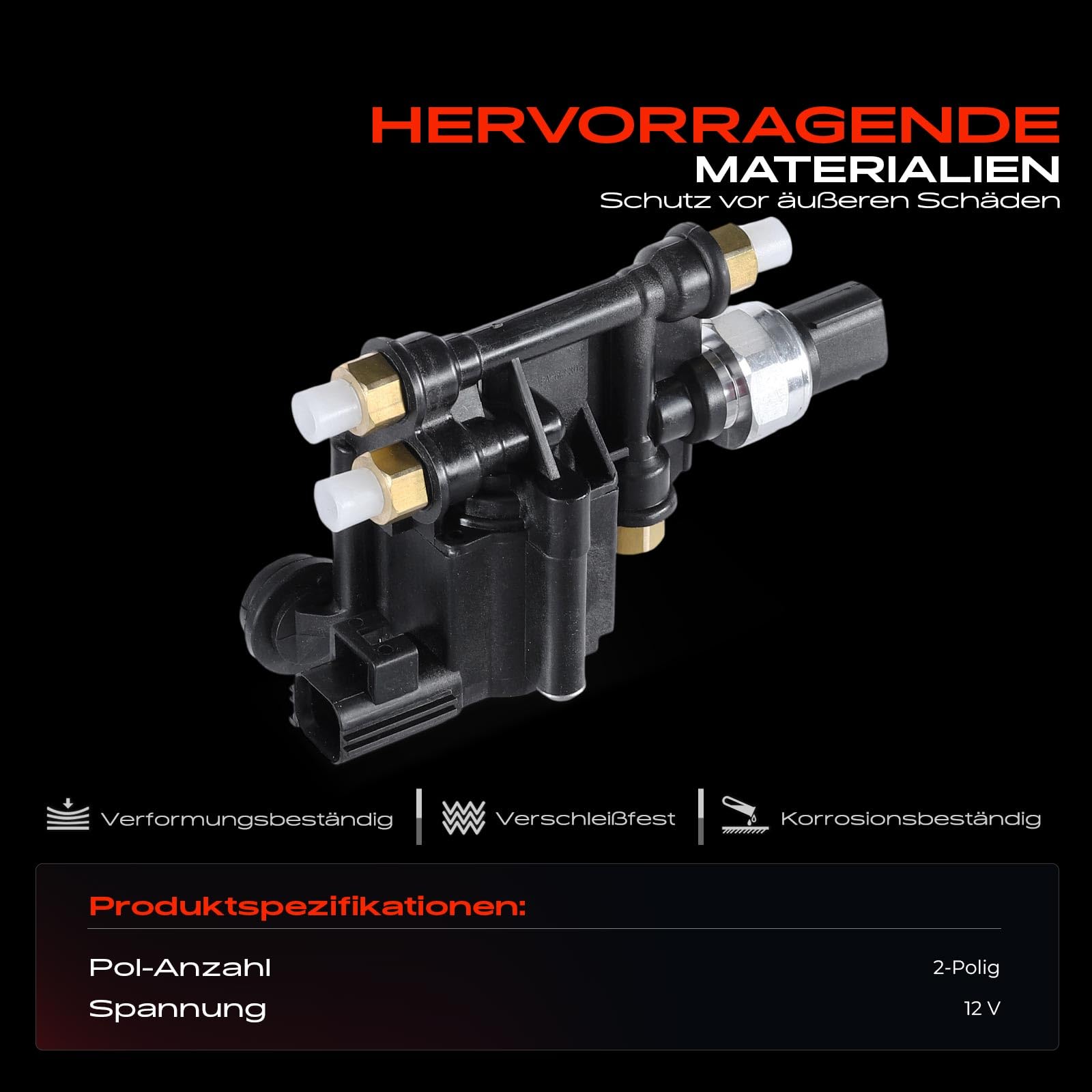 Luftfederung Ventilblock Ventileinheit Kompatibel mit Discovery III Discovery IV R-a-n-g-e R-o-v-e-r Sport L320 2.7L-5.0L 2004-2016 RVH000046