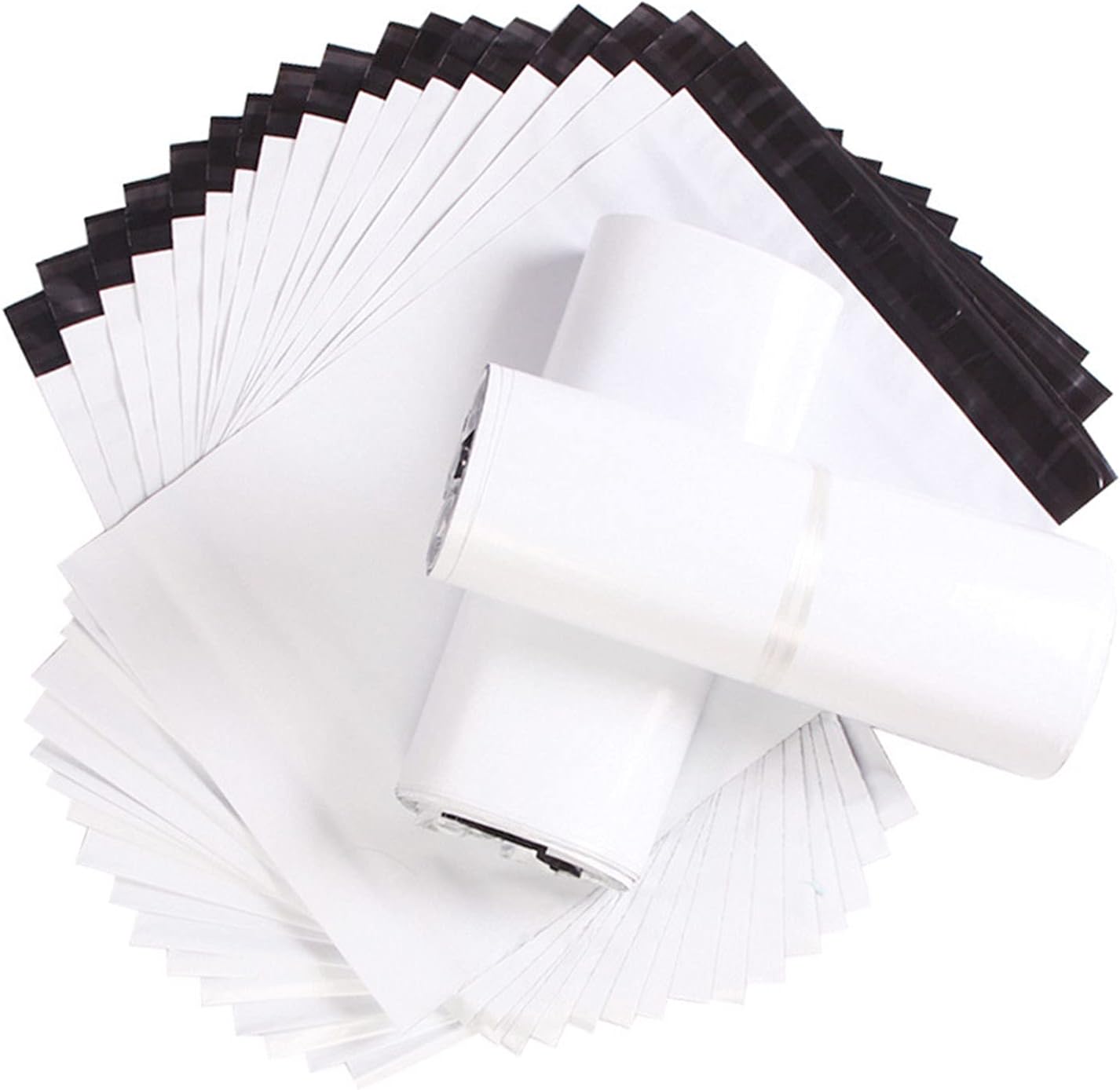 Poly Mailers white envelope bags strong self-sealing adhesive waterproof anti-tear shipping postal bags 100pcs (WHITE, 6.7X9.8 inch) : Office Products