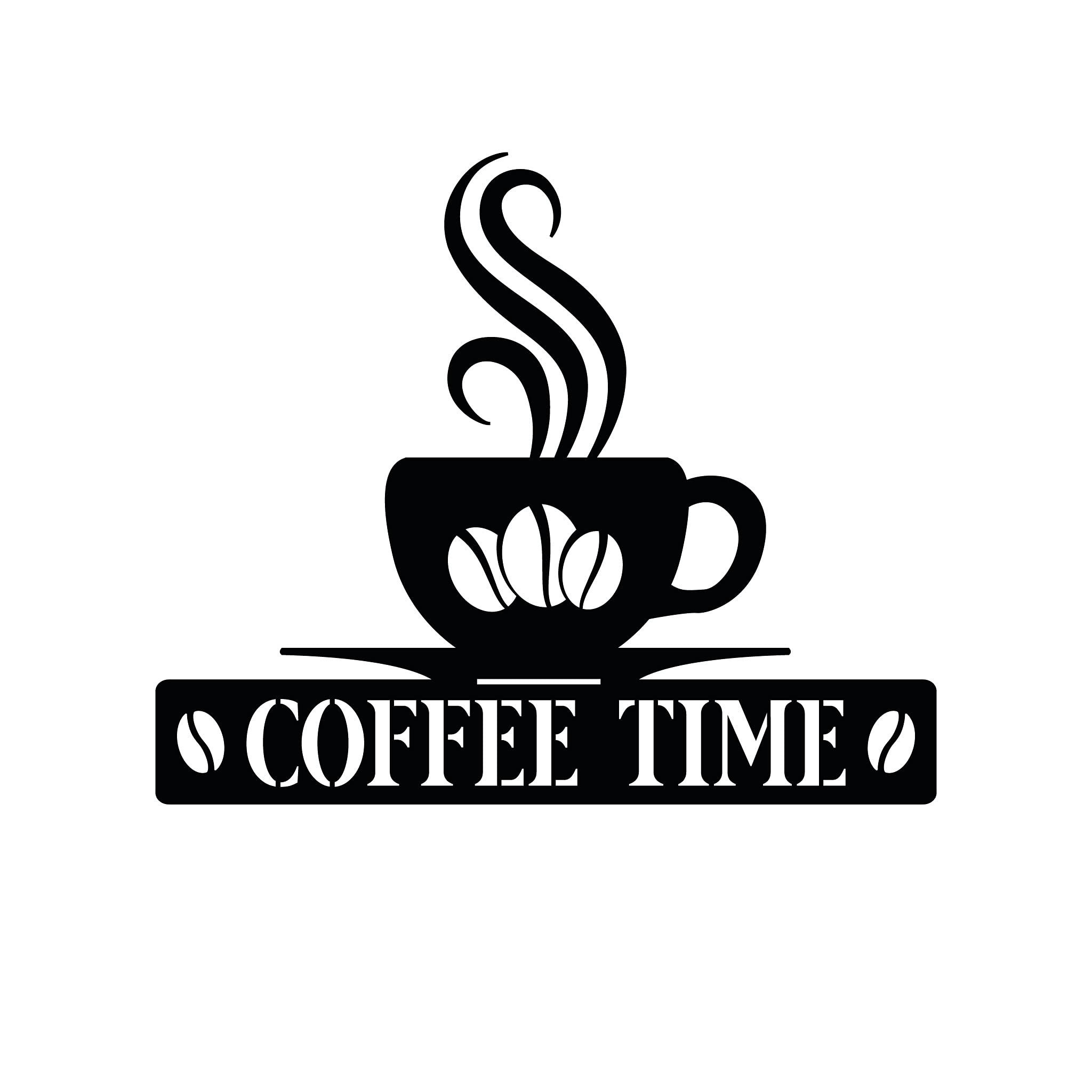 Steelmonks Coffee Time – Una splendida targa in metallo decorativa da parete per tutte le persone di calma (105 cm, grigio chiaro (RAL 9006)