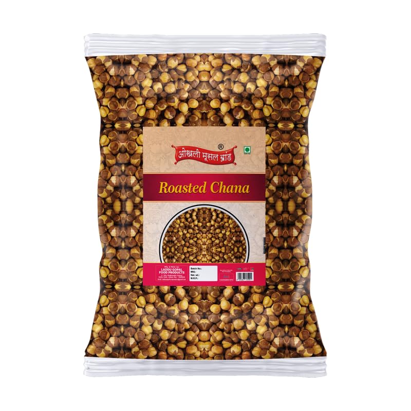 Image of OKHLI MUSAL BRAND High Fiber and Low Fat | Plant-Based Protein Snack Roasted Bhuna chana Bengal Gram Chickpeas | Rich in Vitamins and Minerals | Lower Cholesterol | No Artificial Colors-350g*1Pack
