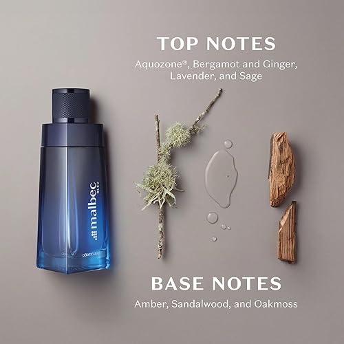 Miniatura 3 de Malbec Bleu Eau de Toilette de O Boticário, Colonia para hombre, roble francés añejado en barrica, vino tinto y aroma fresco a leña, 3.4 onzas