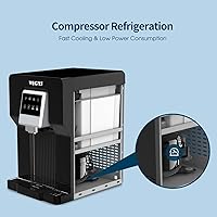 Vista 6 de VECYS Enfriador de agua sin botella con máquina de hielo, producción diaria de hielo de 18 libras para uso en autocaravanas y encimeras domésticas