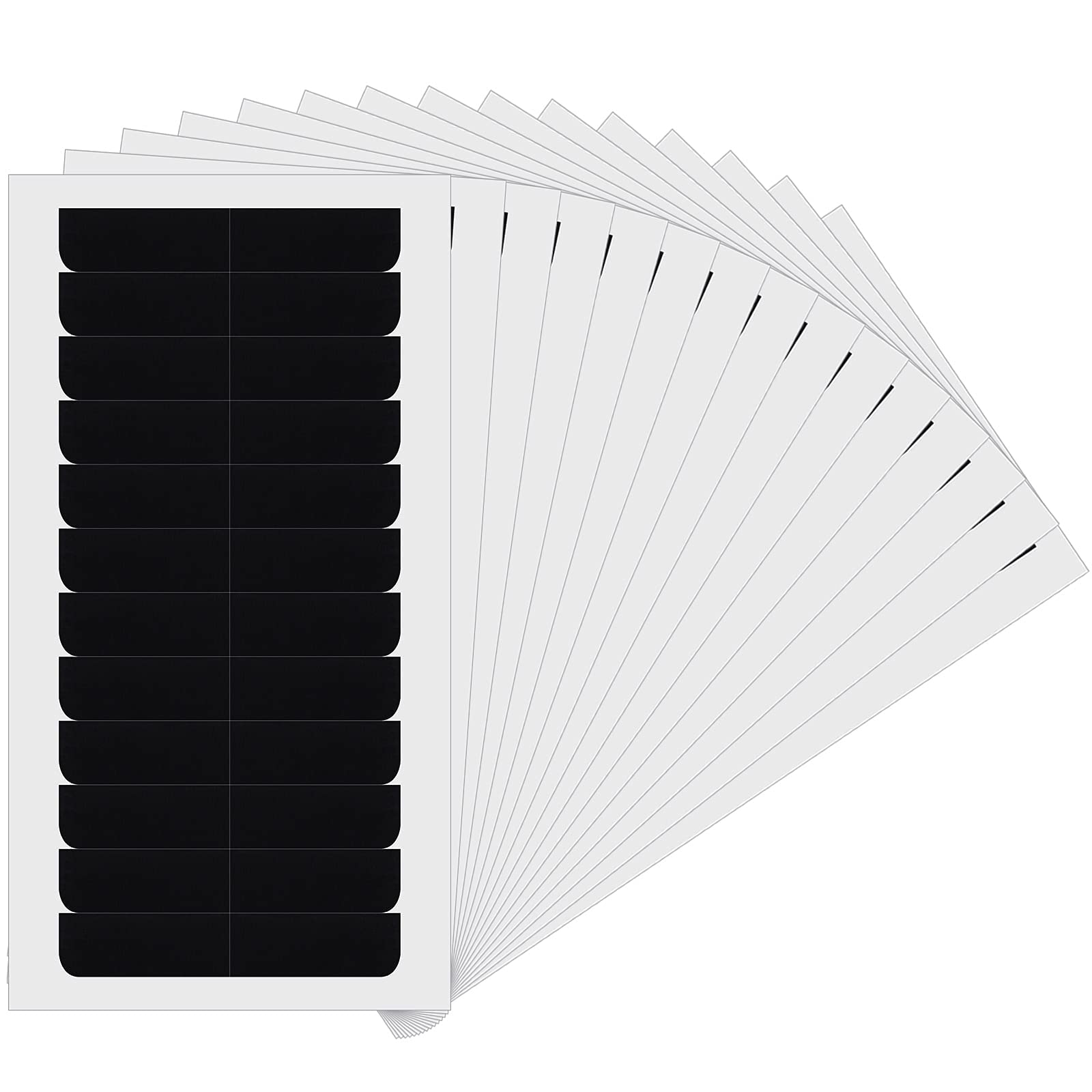 MAKINGTEC Hair Extension Tape Labels, 15 Pcs Replacement Tape Adhesive Double Sided Extension Tape for Hair Extension Wig Supplies, (Black, 4 x 0.8 cm) (Black)