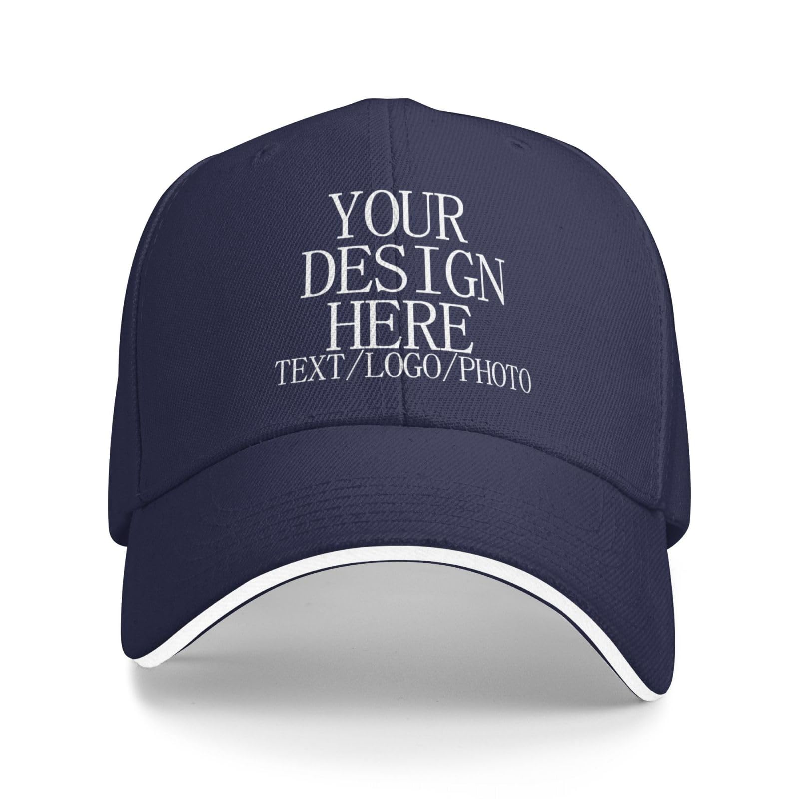 Bulk Custom Baseball Cap with Logo Photo Personalised Hat Mesh Trucker Cap Breathable Sun Protection Customised Gifts for for Men Women Outdoor Sports Funny Fitted Cap Travel-Friendly