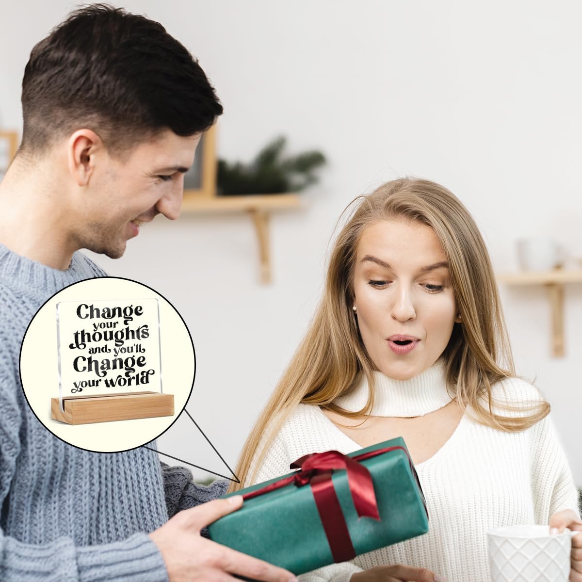 Inspirational Quotes Desk Decor, Thank You Gifts for Women Men Friends, Inspirational Gifts for Coworker Motivational Quote Clear Sign Home Office Table Shelf Desk Decor Christmas Birthday Gift - Image 6