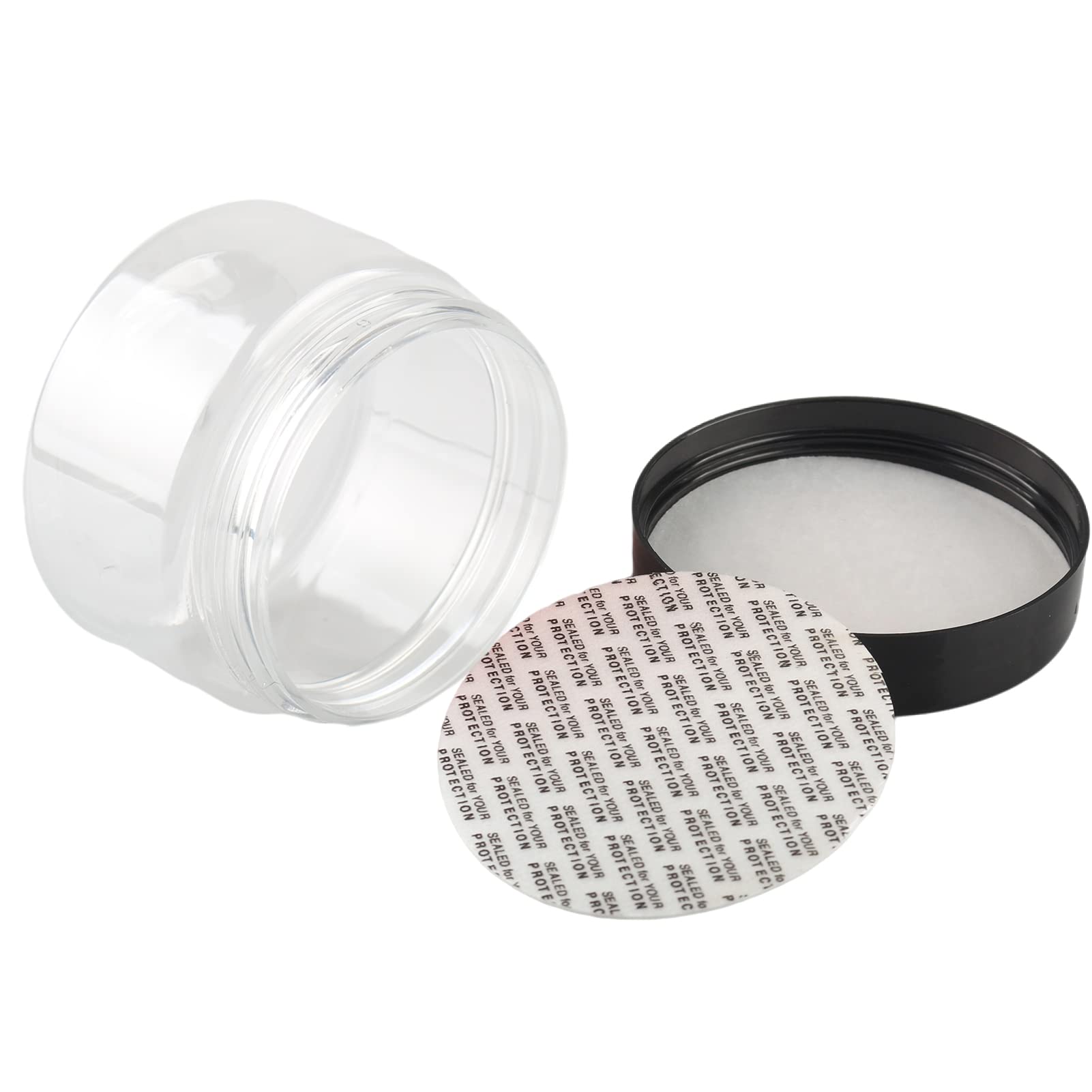 12 Pièces Vides Petit 150 ml Transparent Cosmétique Pot en Plastique avec Couvercle Noir 150 g Pots de Cosmétique Crème de Bouteille Contenant avec 6x Spatules