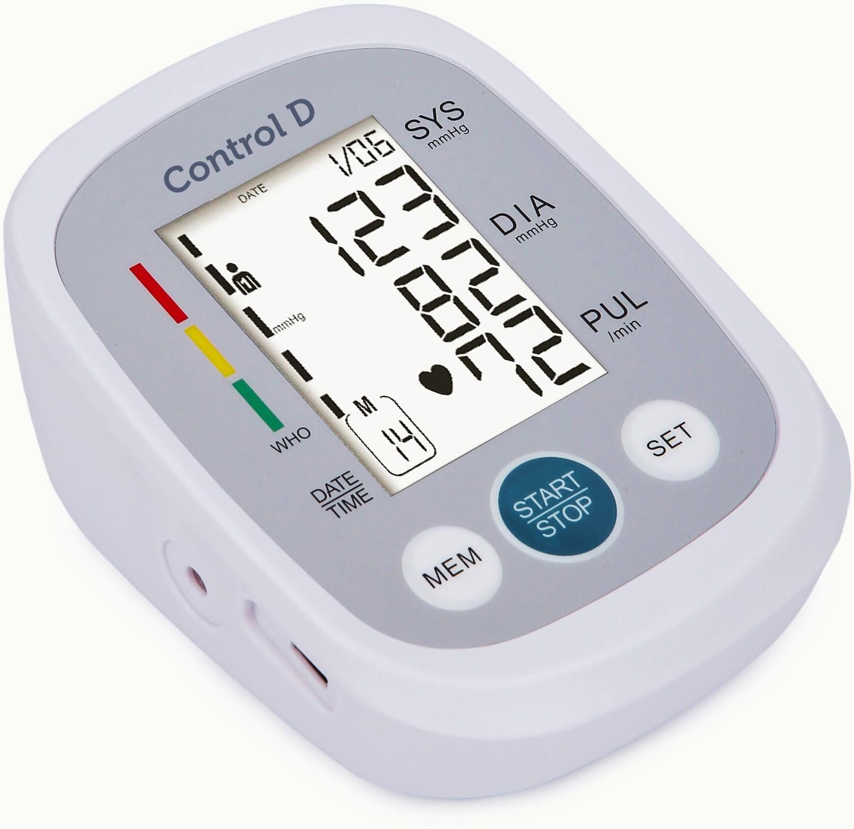 Control D Homely CPort BP Monitor Automatic Accurate Digital Blood Pressure Checking Machine Upper Arm Portable BP Machine (White, Silver)