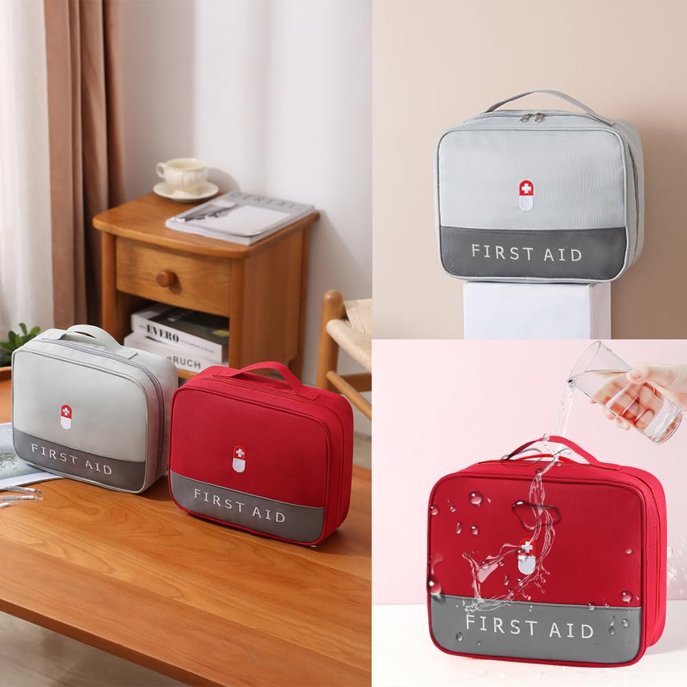 1 Piezas bolsa botiquin vacia,Botiquín de Primeros Auxilios Portátil,Para el Hogar,Camping, Aire Libre(Rojo)