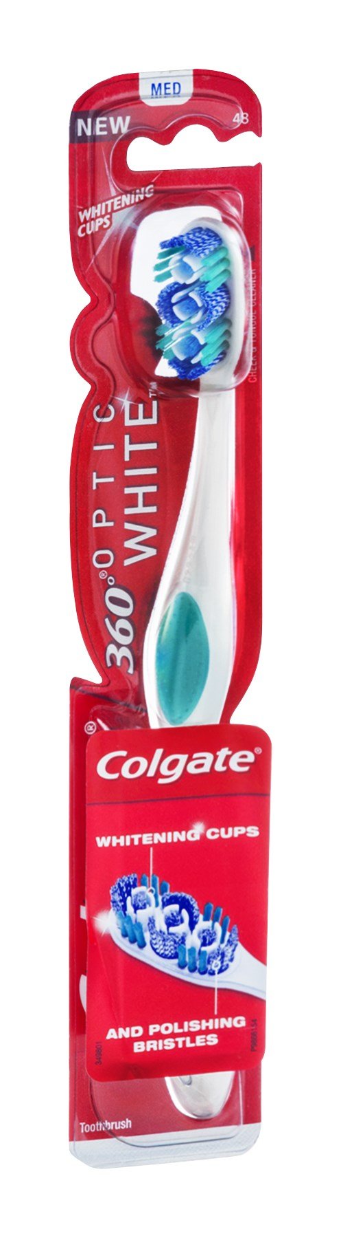 Colgate 360 Optic White Full Head Toothbrush, Medium (Pack of 6)
