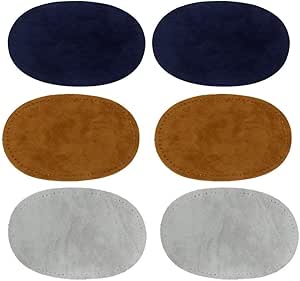 zalati Ellenbogen-Knie-Patches 6 Stück ovale Form zum Aufnähen von Applikationen – 2 blau   2 ...