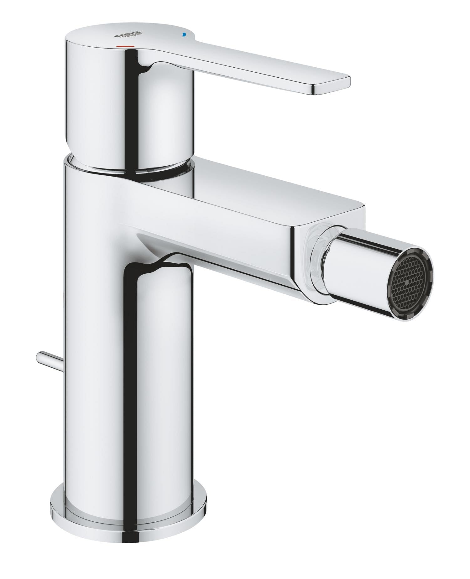 GROHE Lineare Miscelatore Bidet con Set Scarico Pop-Up (Da Piano, Taglia S 145mm, Risparmio Idrico, Mousseur a Giunto Sferico, Cartuccia Ceramica 28 mm, Attacchi 3/8 Pollici), Cromo