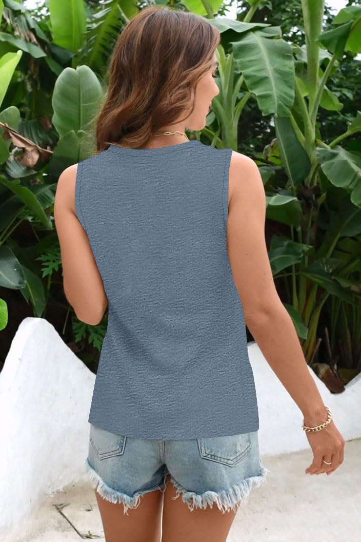 ETCYY Women's Sleeveless V Neck Tank Tops Summer Trendy 2026 Causal Cute Printed Loose Fit Workout Athletic Yoga Shirts - Image 5