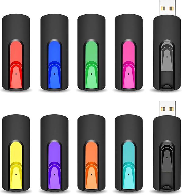 10 Pack USB Stick 32GB, Vansuny 32GB USB Flash Drive 2.0 Memory Stick Multipack Pen Drive Thumb Drive for PC, Laptop, Printer, TV, Car, DJ (10 Mixed Color)