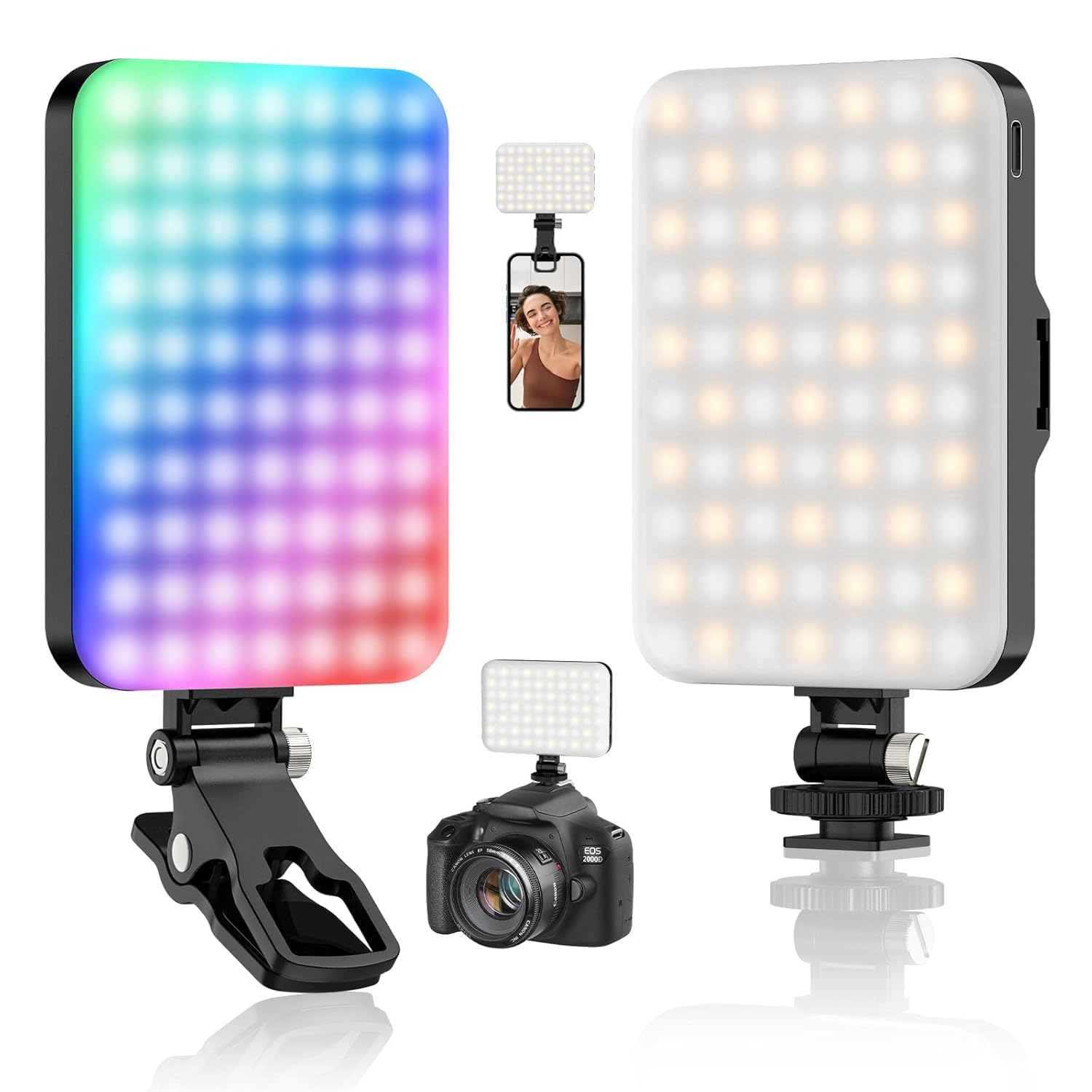 Luteti LED Video Light, Mini Selfie Light Rechargeable Clip-on Ring Light for Phone Laptop Tablet and Computer Dimmable Fill Lamp for Conference Zoom Call Photography Makeup Picture-picture-31