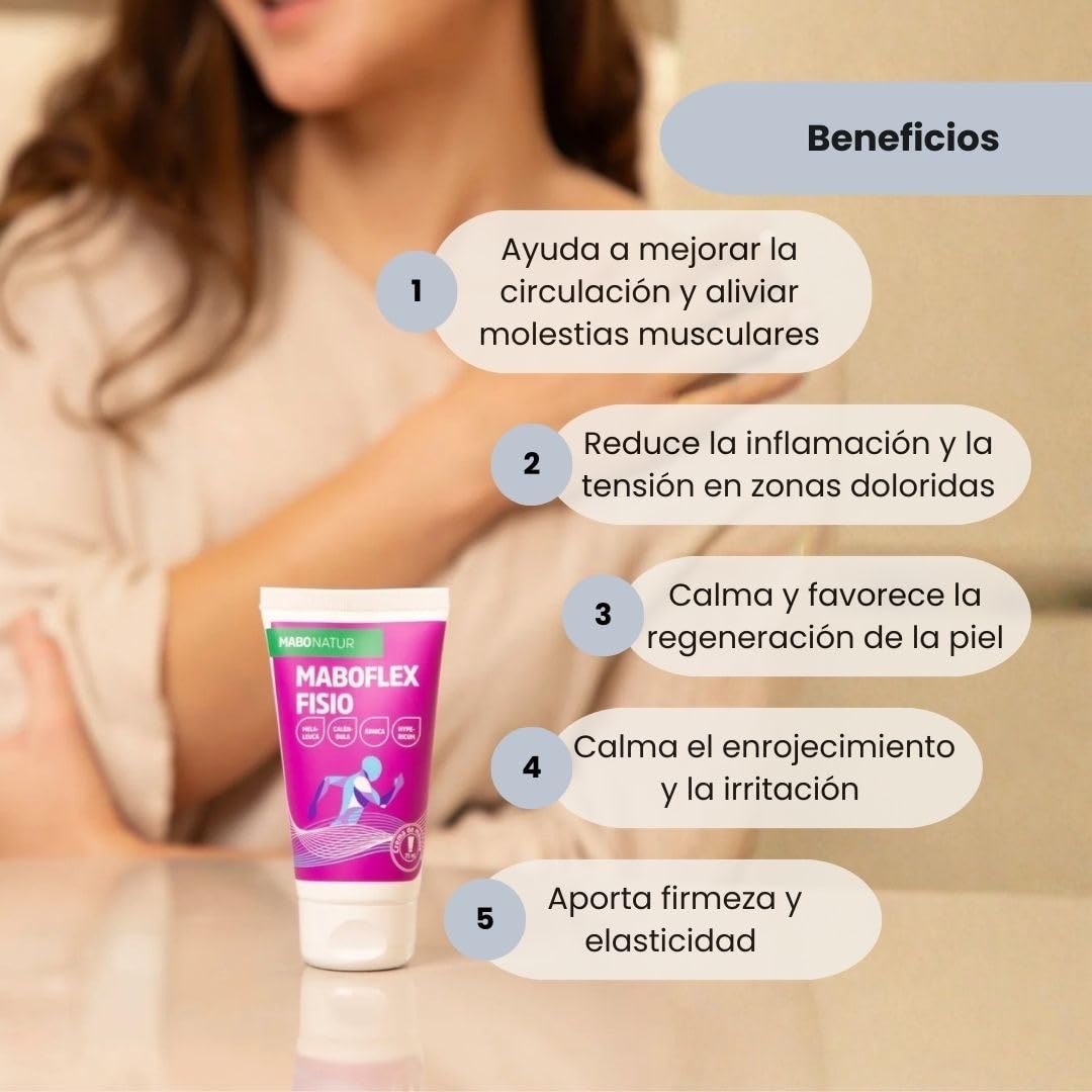 MABO Flex Fisio 250 ml - Crema de Masaje para Alivio de Dolores Musculares y Articulaciones Arnica Caléndula Mentol Hypericum Colágeno
